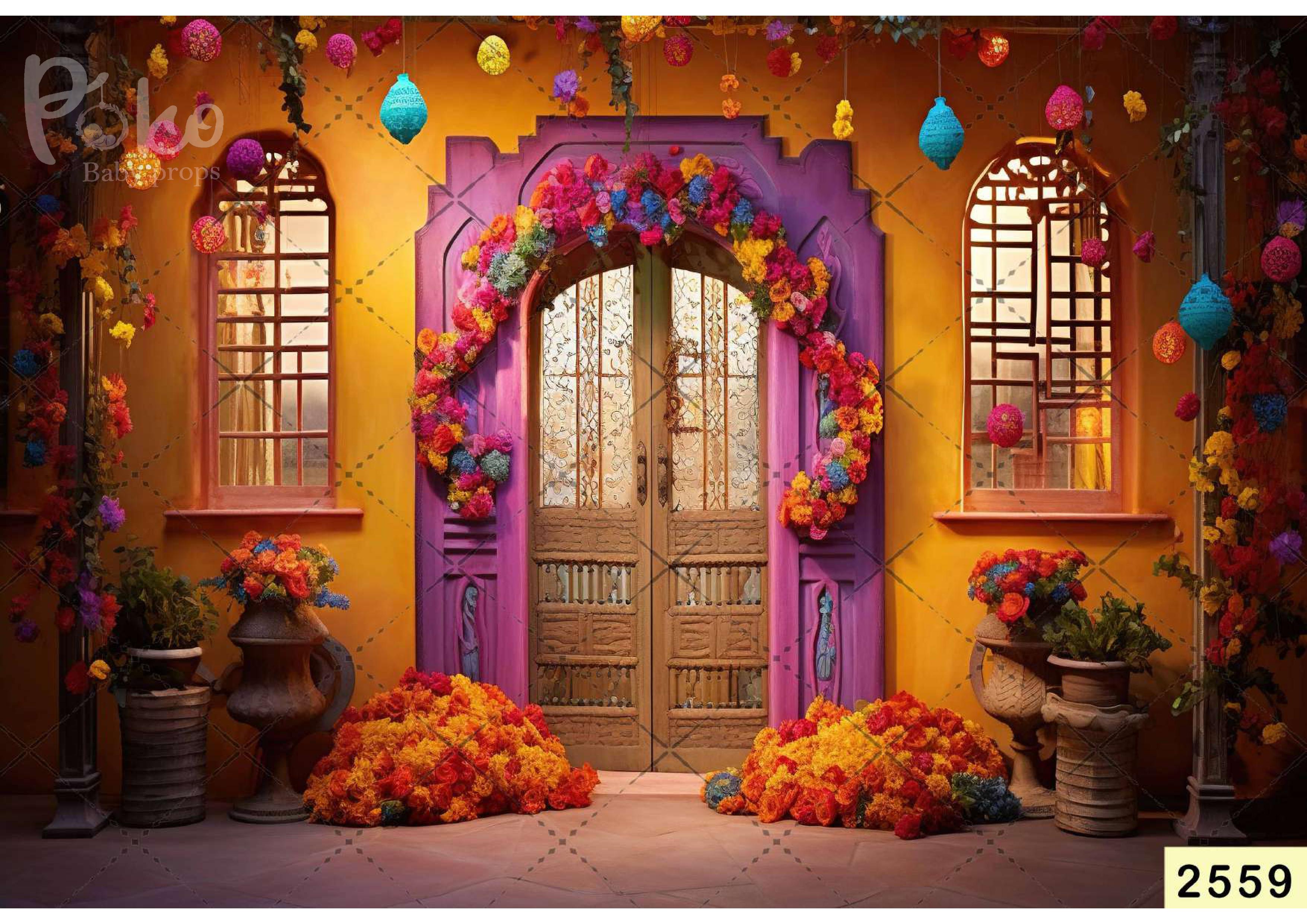 Lavender Floral Decoration Backdrop