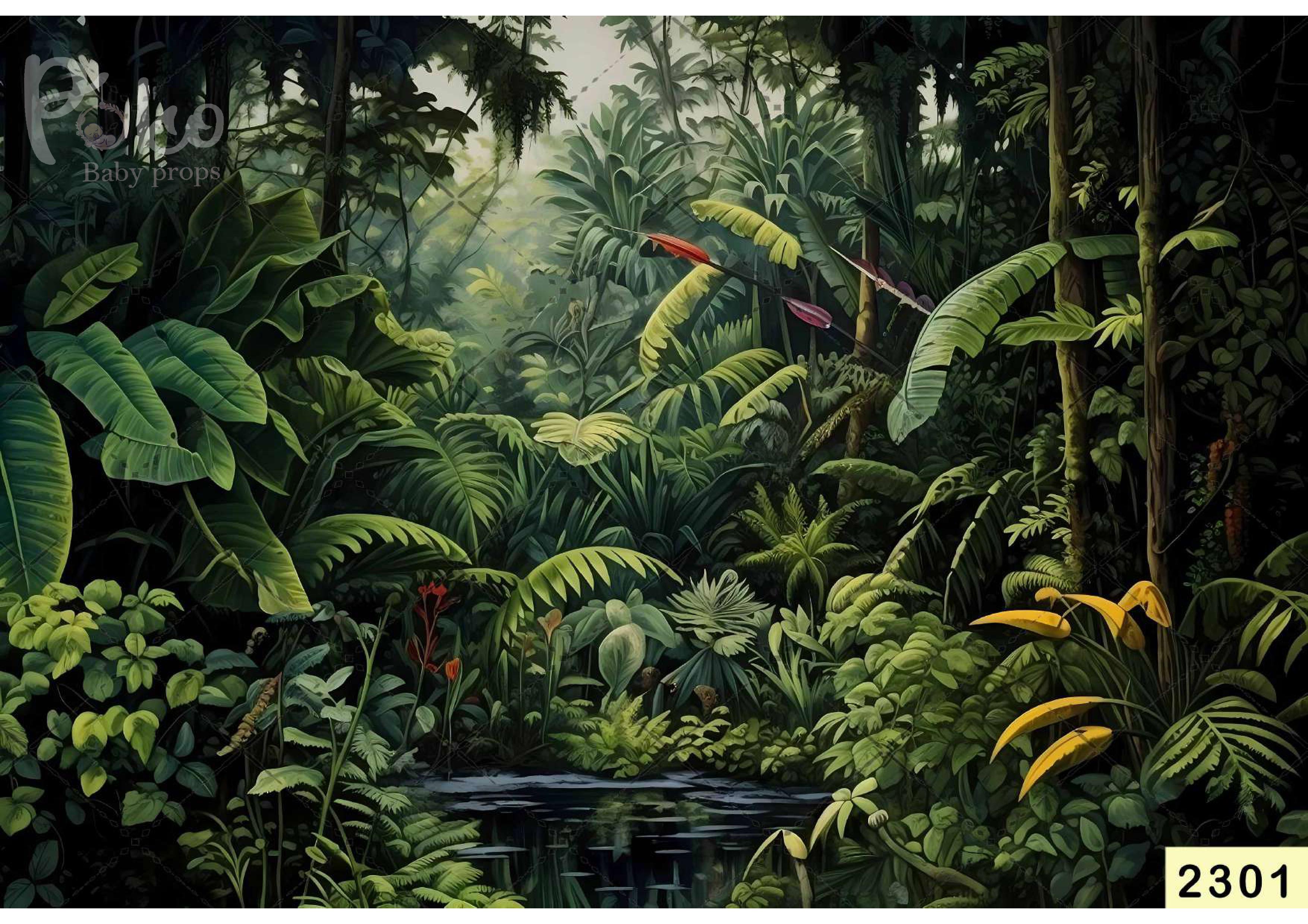 Large Leaves And Tree Backdrop