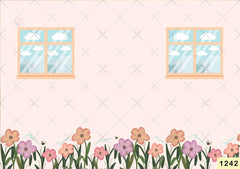 Window With Flowers babyphotoshoot Backdrop