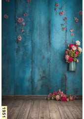Light Blue With Rose Backdrop