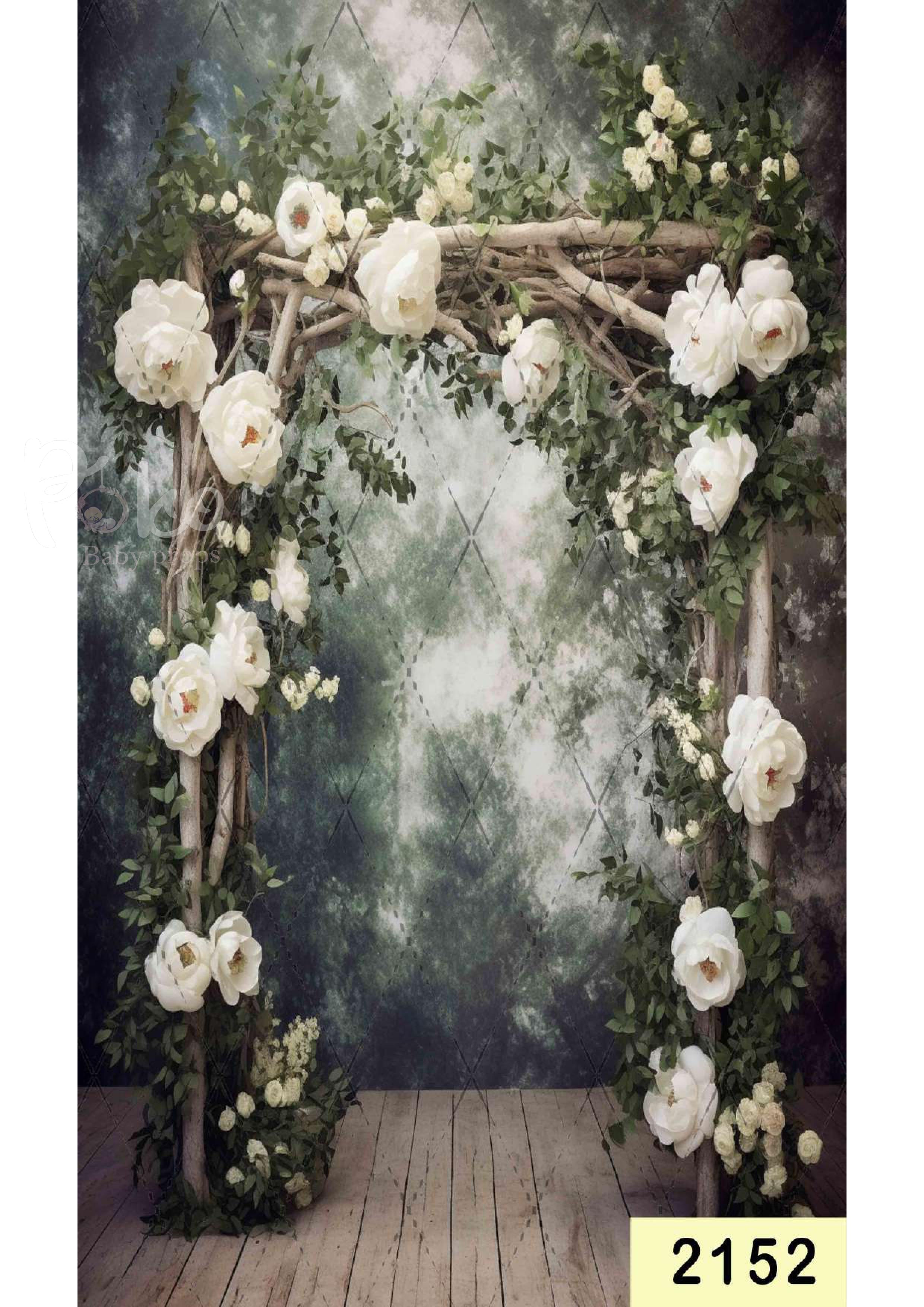 Creeper White Flower Backdrop