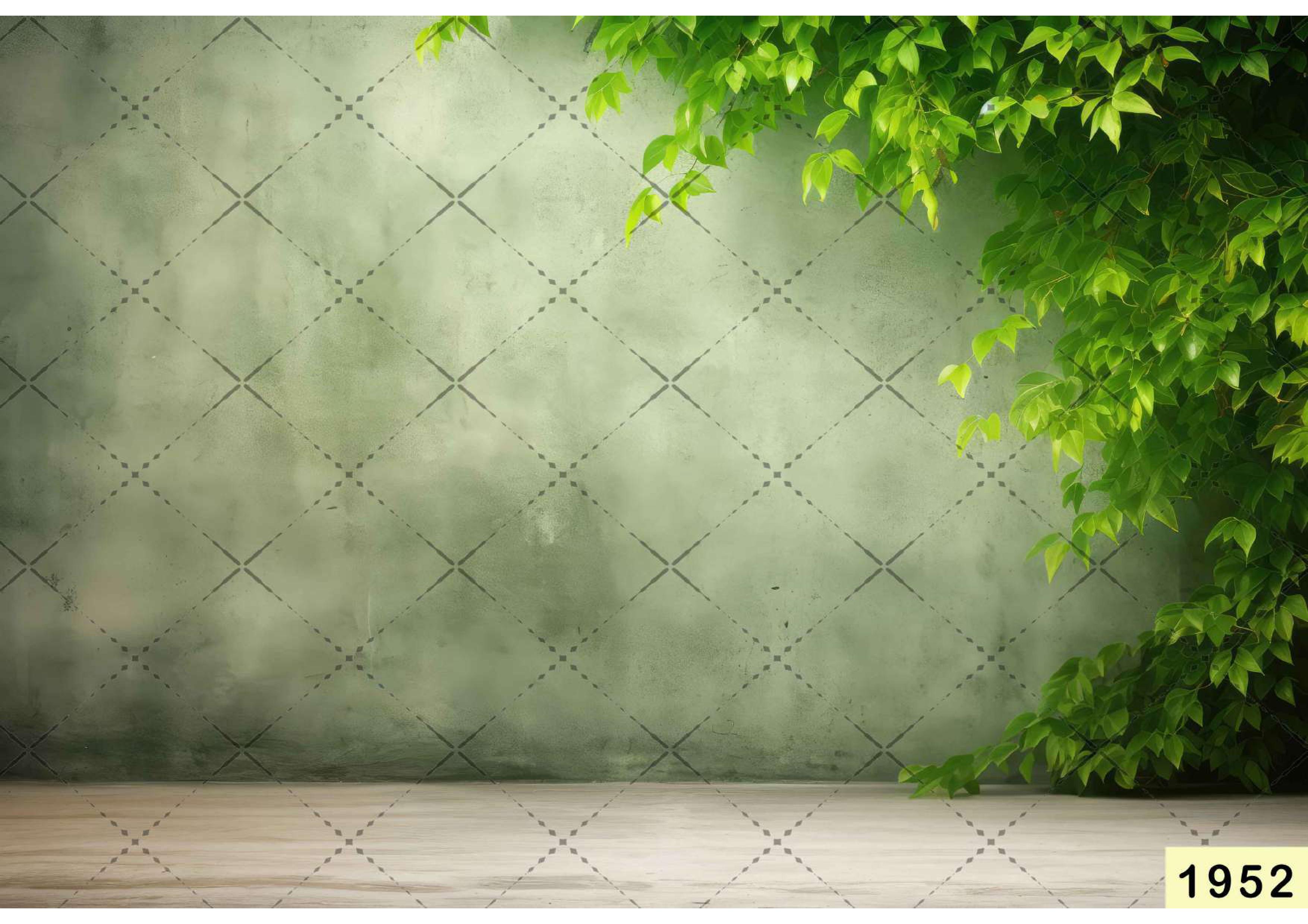 Cover With Green Leaves babyphotoshoot Backdrop