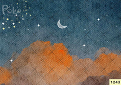 Night Orange Cloud Backdrop