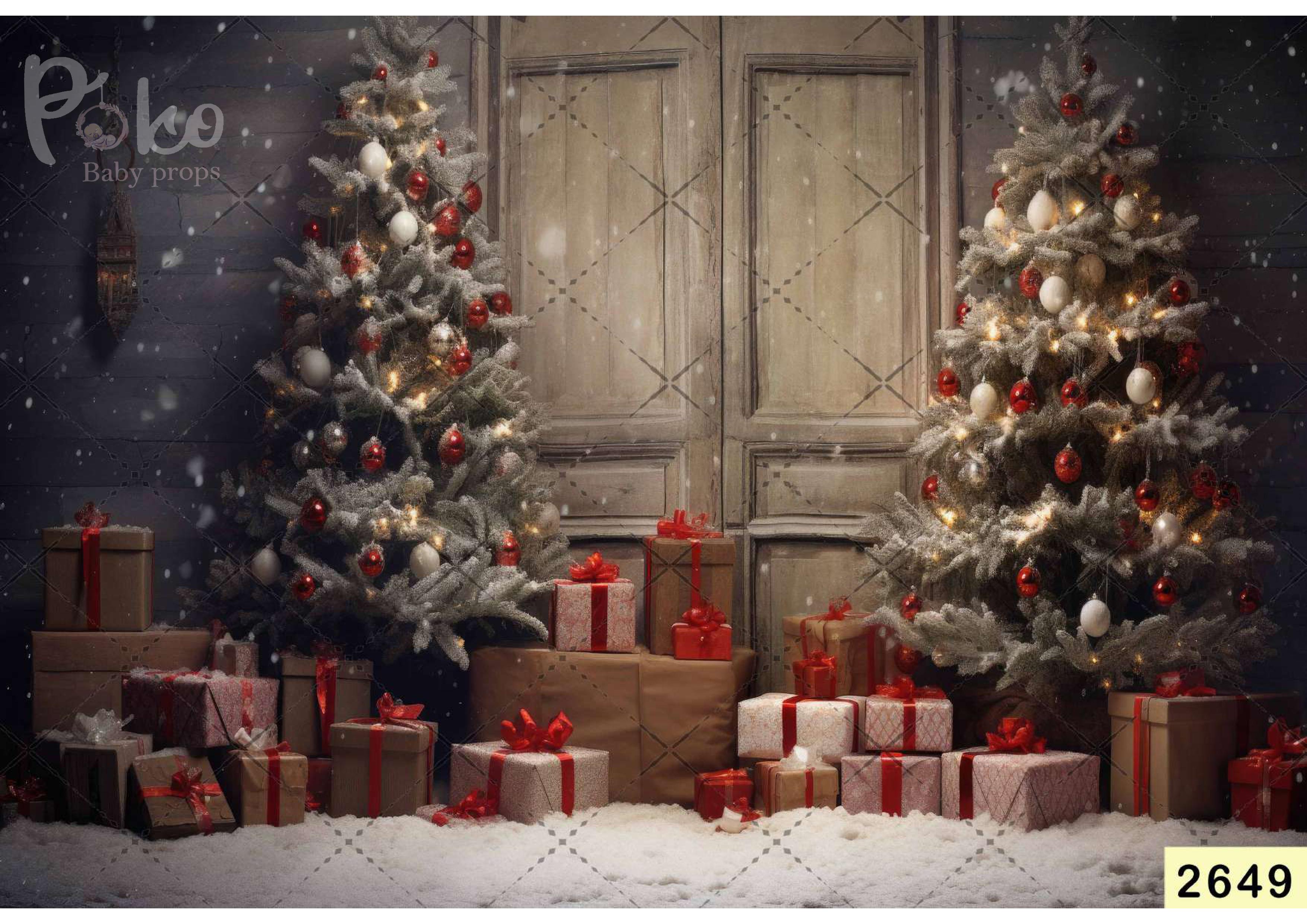 Many Gifts With Christmas Backdrop