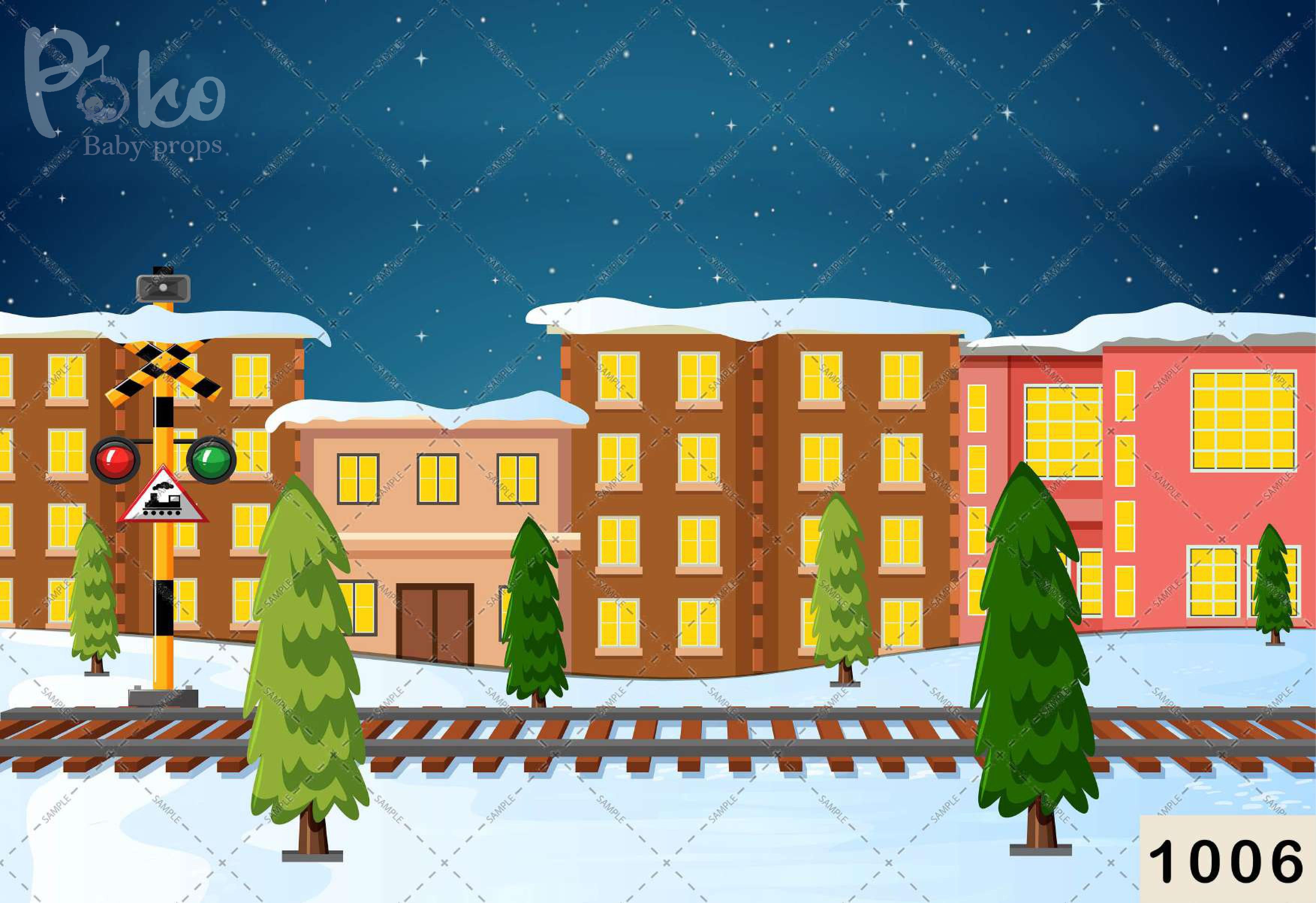 City Christmas babyphotoshoot Backdrop