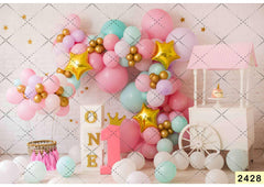 Candy One Baloon babyphotoshoot Backdrop