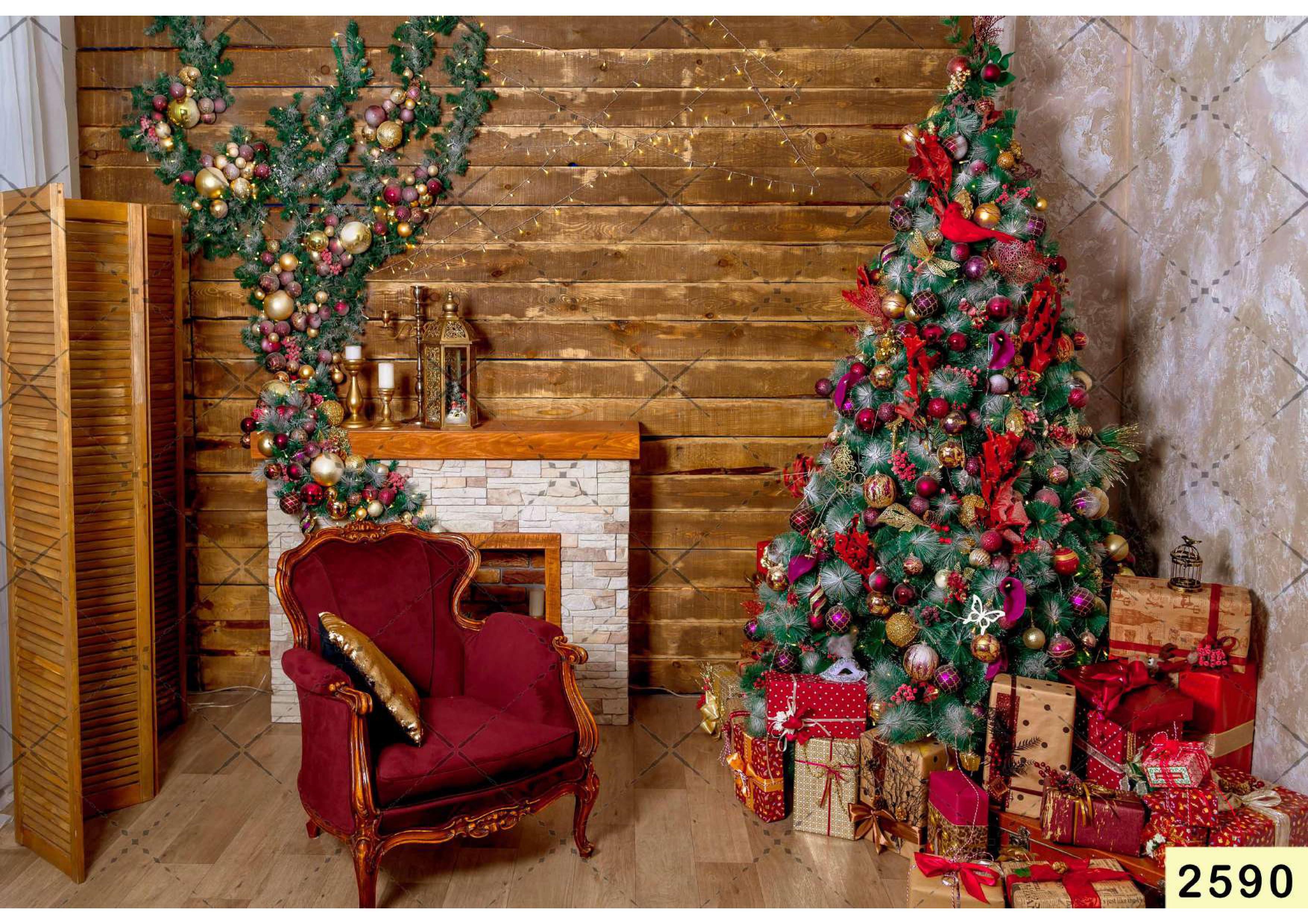 Wooden Red Christmas babyphotoshoot Backdrop