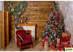 Wooden Red Christmas babyphotoshoot Backdrop