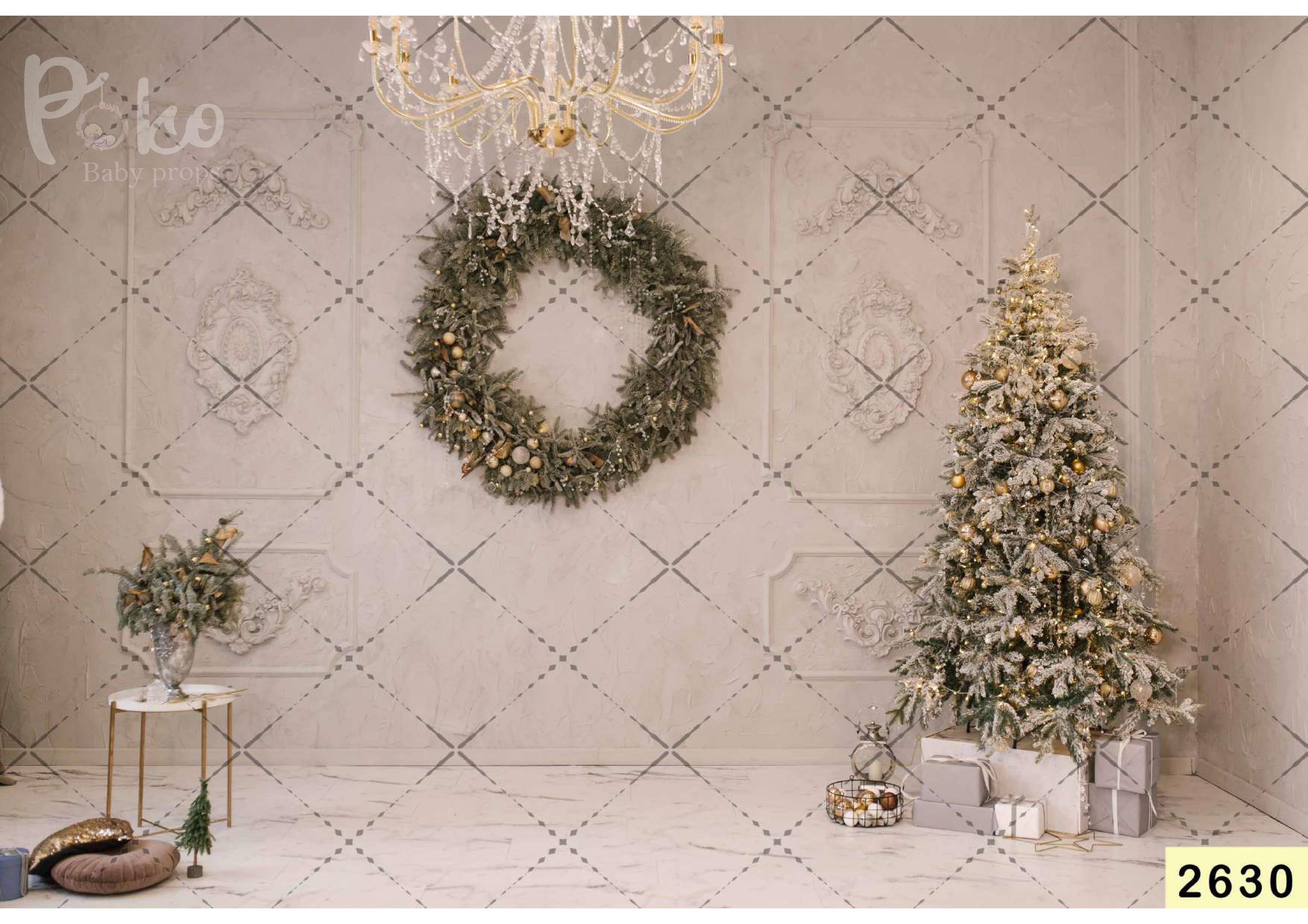 Cream Color Christmas babyphotoshoot Backdrop