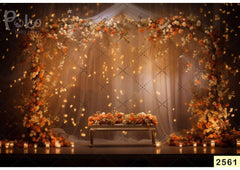 Orange Decoration Floral Backdrop