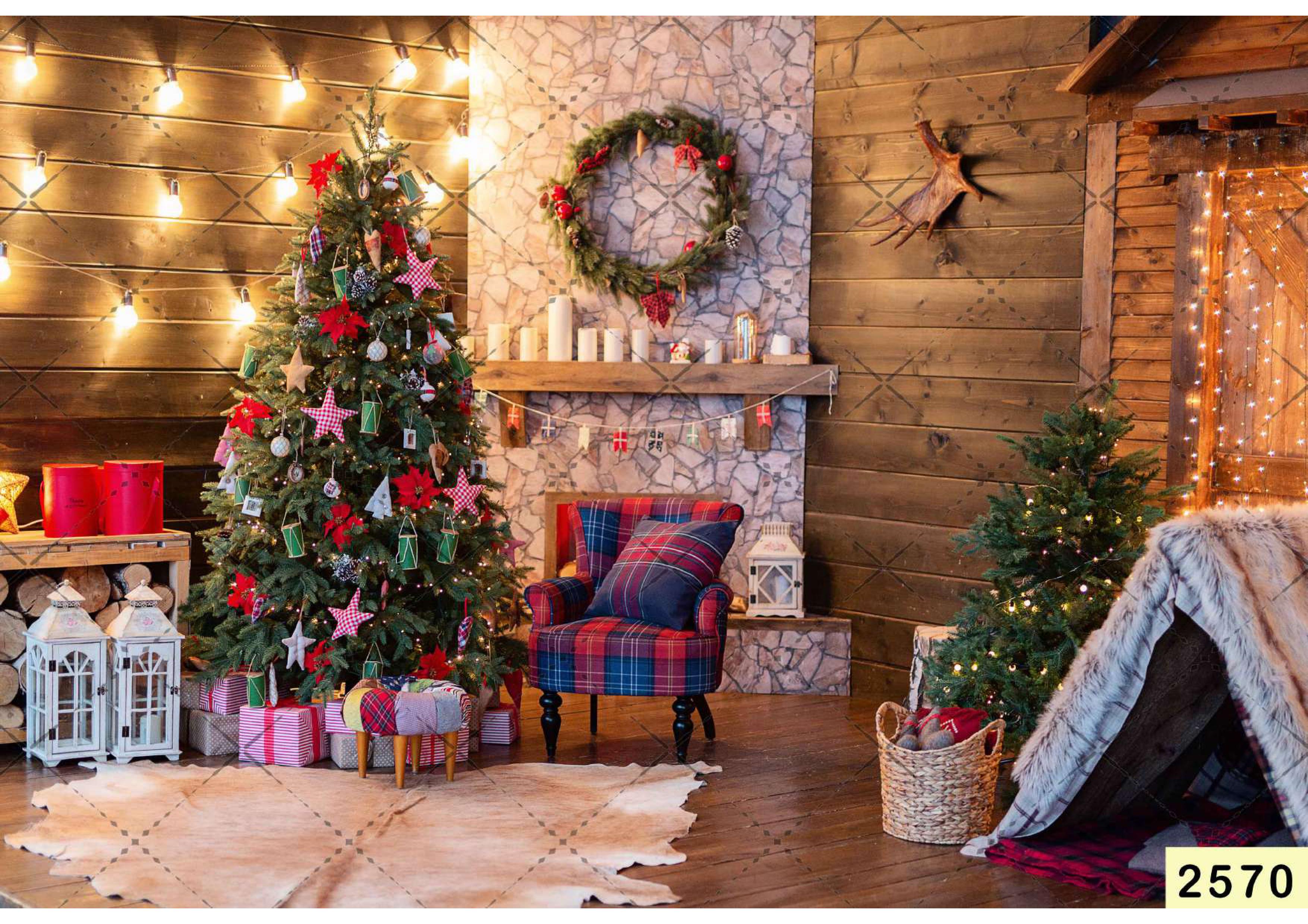 Golden Light Christmas Backdrop