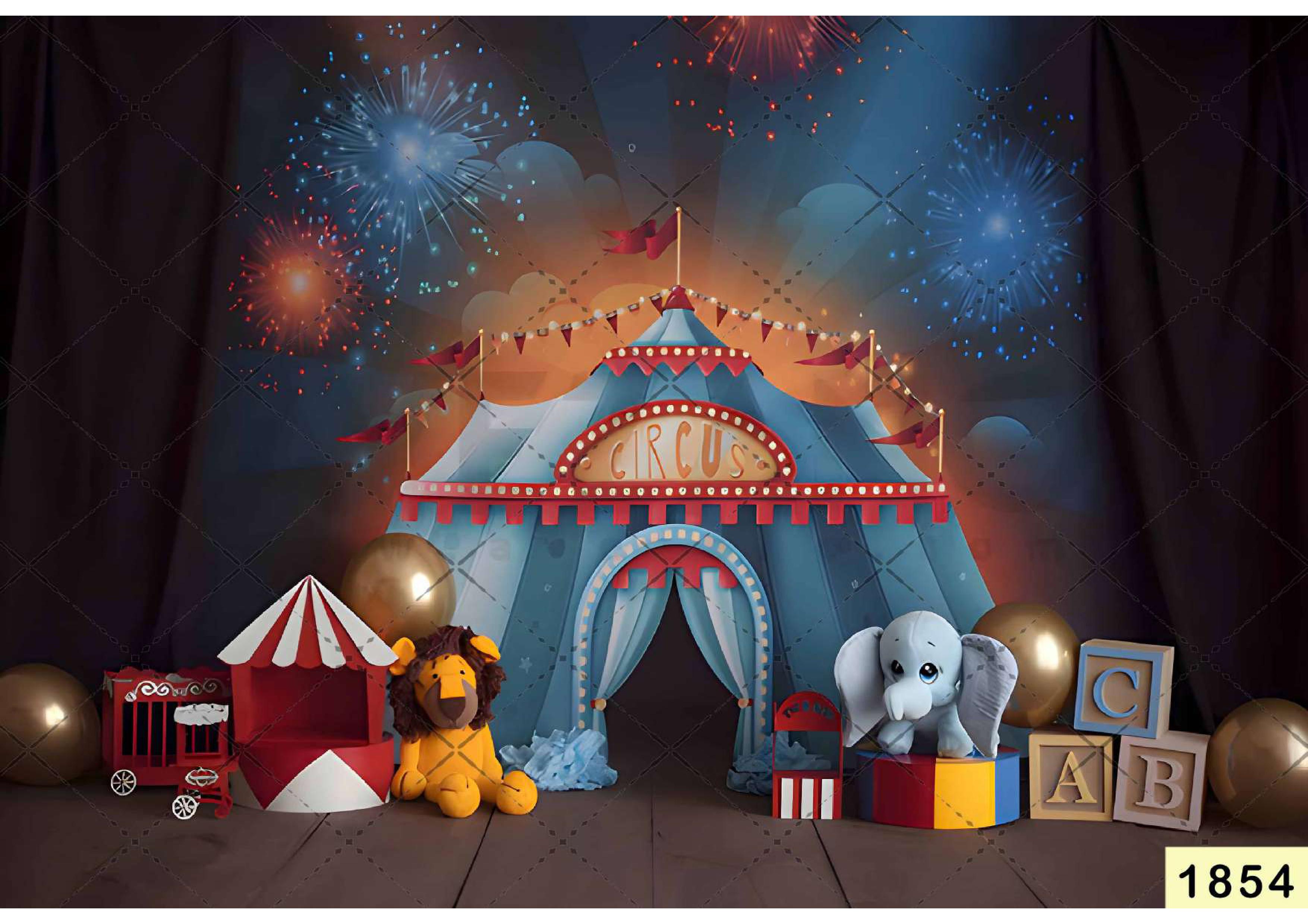 Circus Toys babyphotoshoot Backdrop