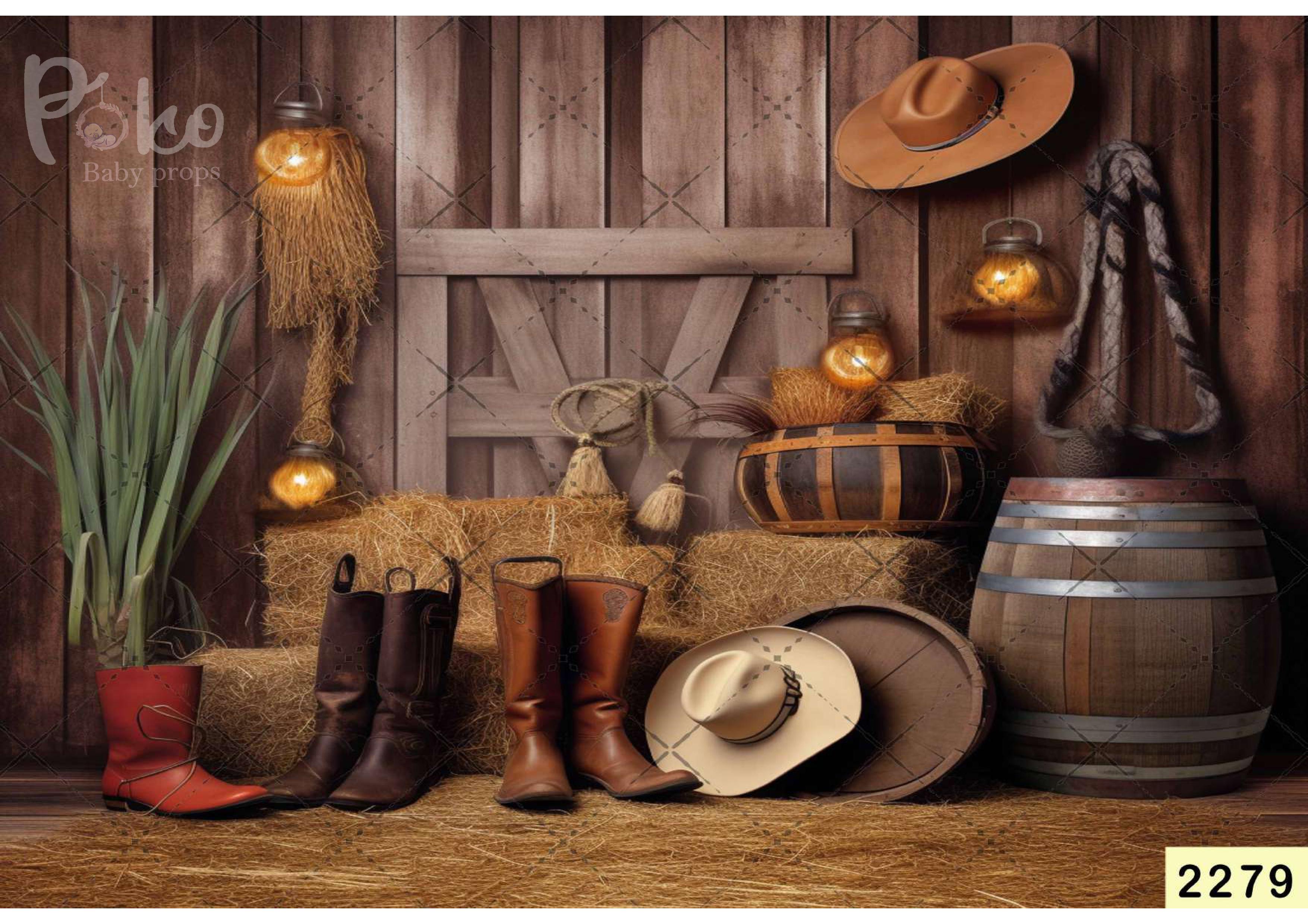 Cowboy Farm babyphotoshoot Backdrop