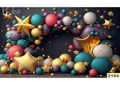 Colorful Sea Balloon babyphotoshoot Backdrop