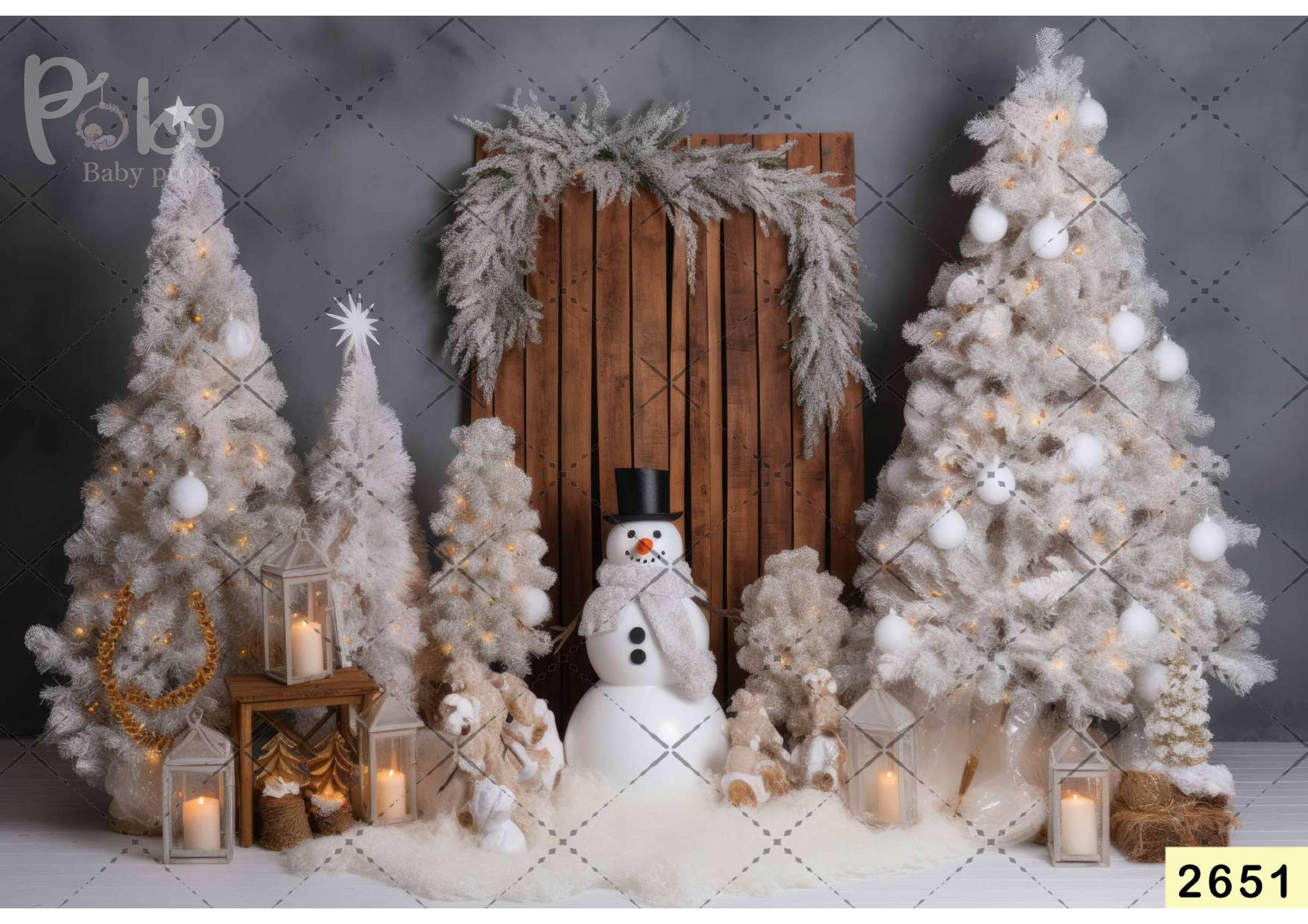 Snowman Christmas Backdrop