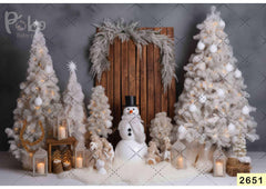 Snowman Christmas Backdrop