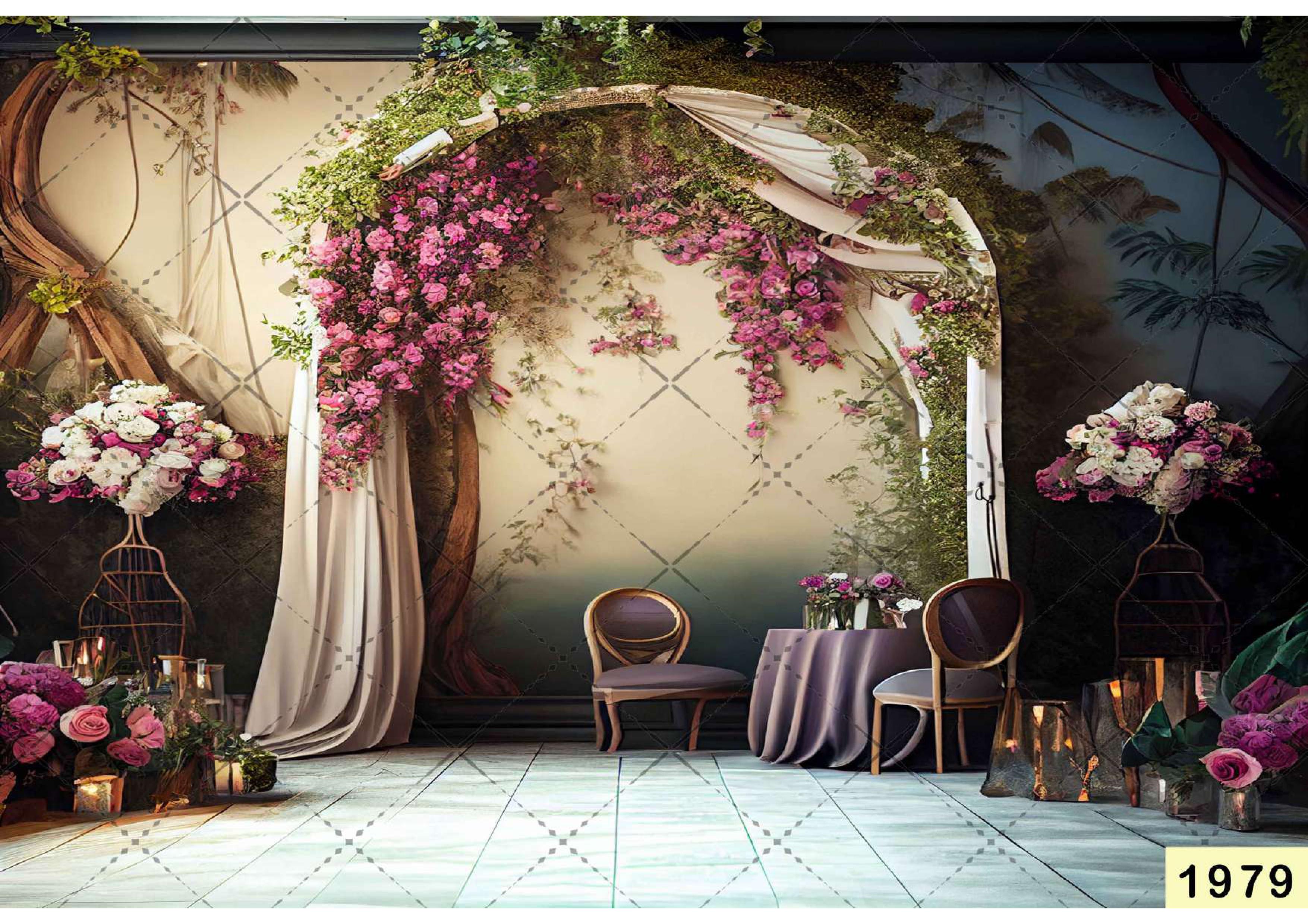 Pink Flower Arch Backdrop