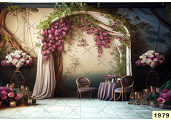 Pink Flower Arch Backdrop