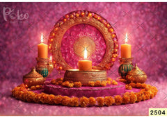 Tri Color Candle With Pink Backdrop