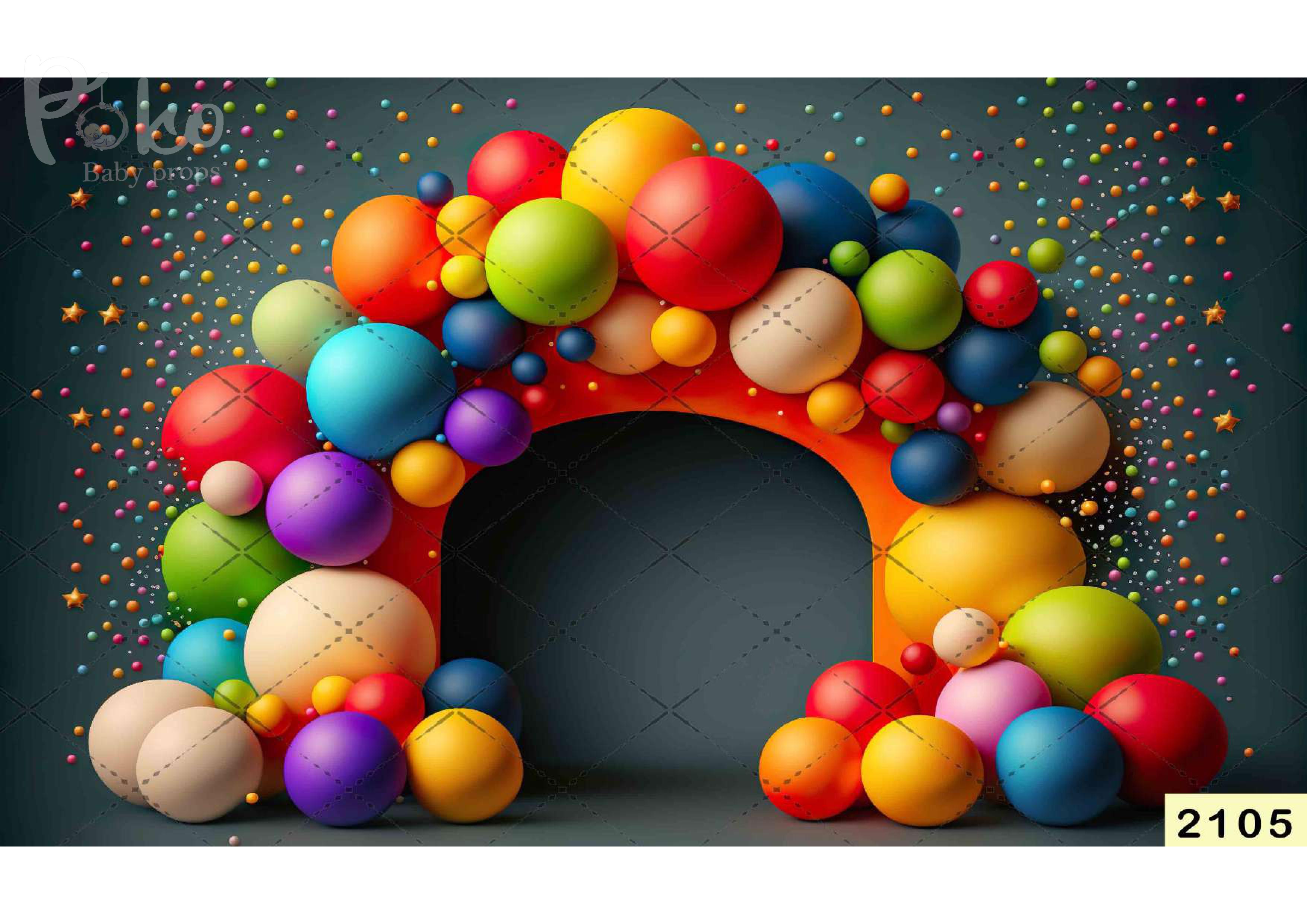 Muilt Color Balloon Backdrop