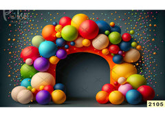 Muilt Color Balloon Backdrop