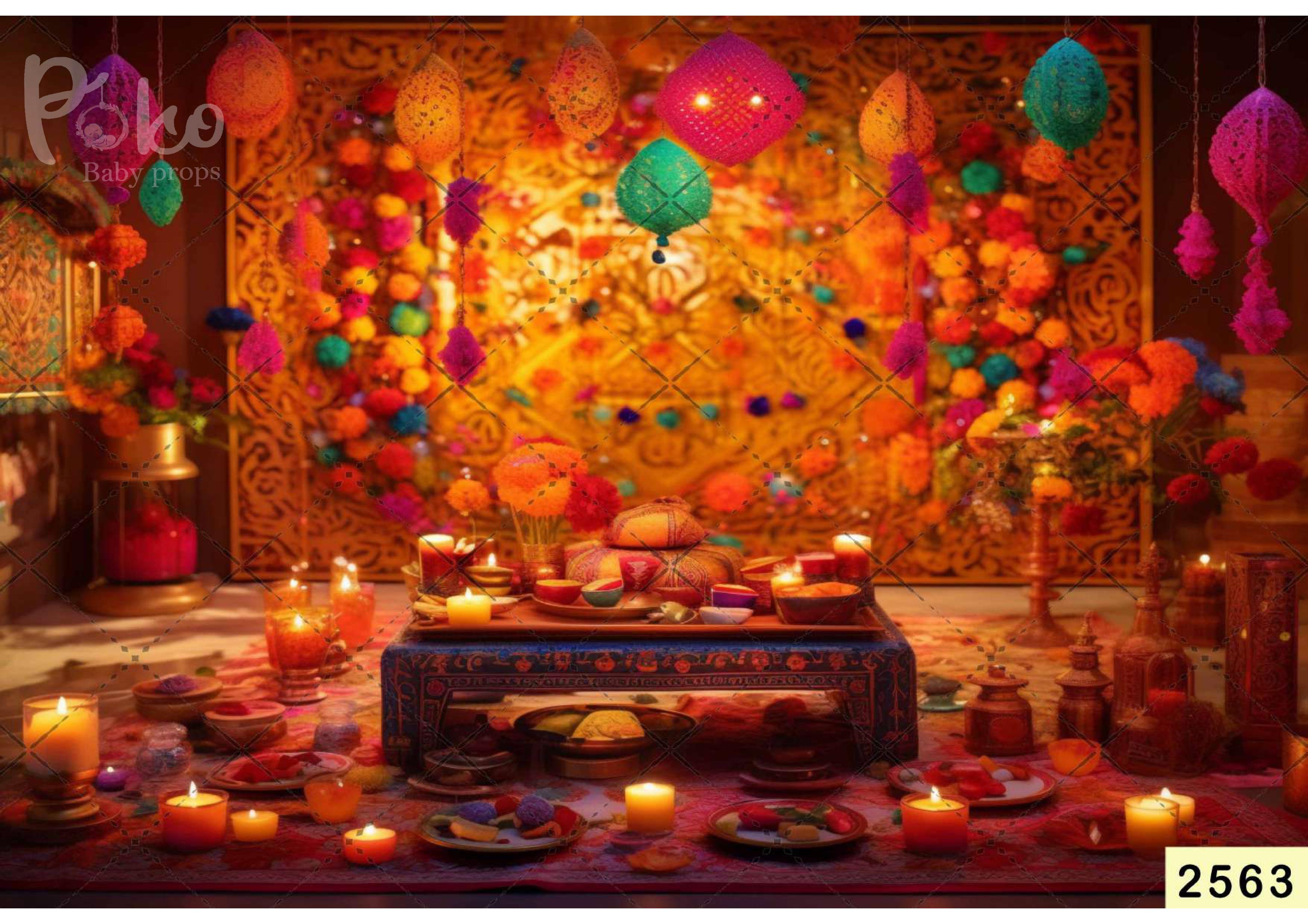 Diwali Puja Room babyphotoshoot Backdrop