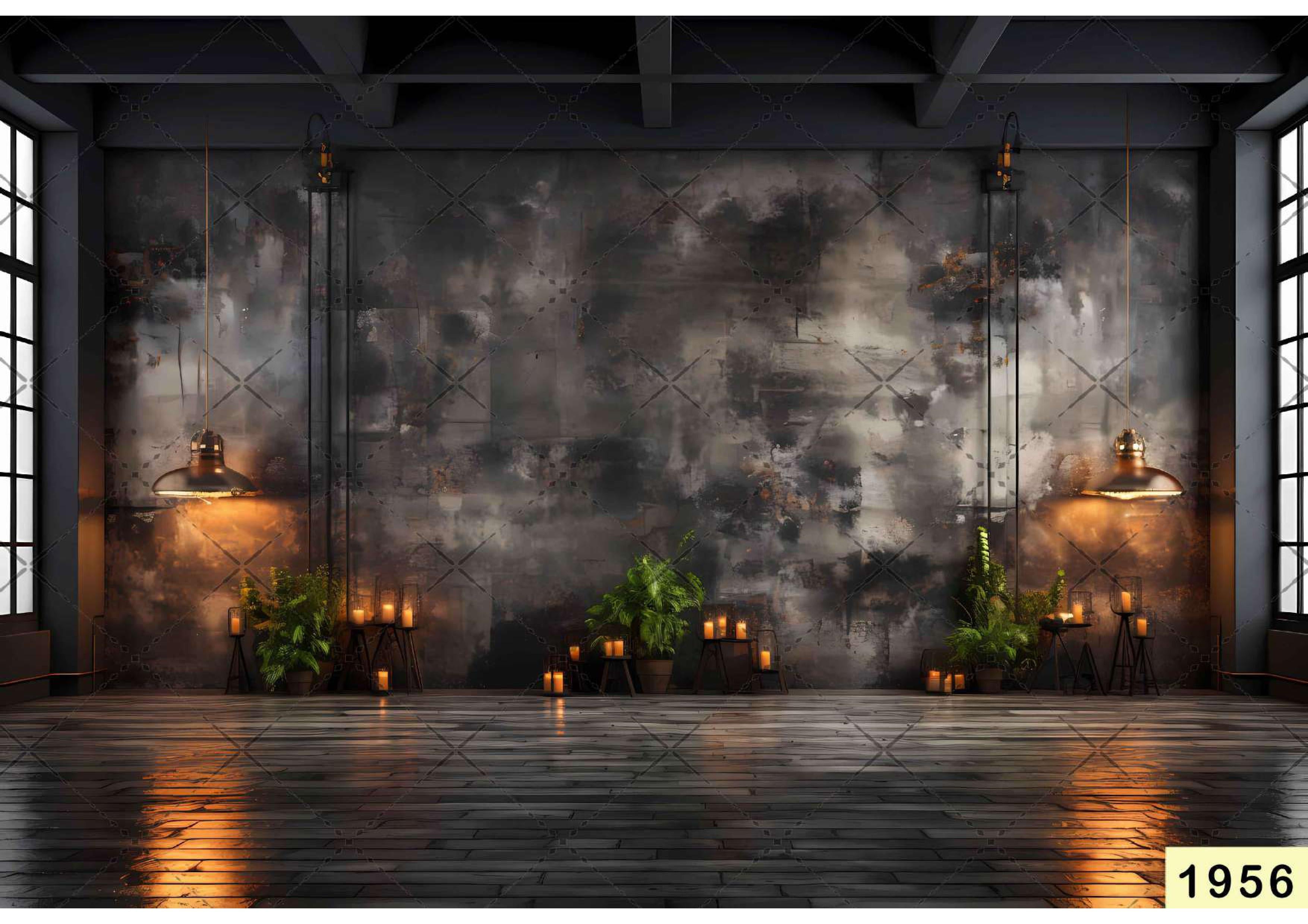 Black Wall With Lantern babyphotoshoot Backdrop