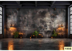 Black Wall With Lantern babyphotoshoot Backdrop