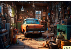 Vintage Garage Backdrop
