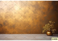 Gold Pot Brown babyphotoshoot Backdrop