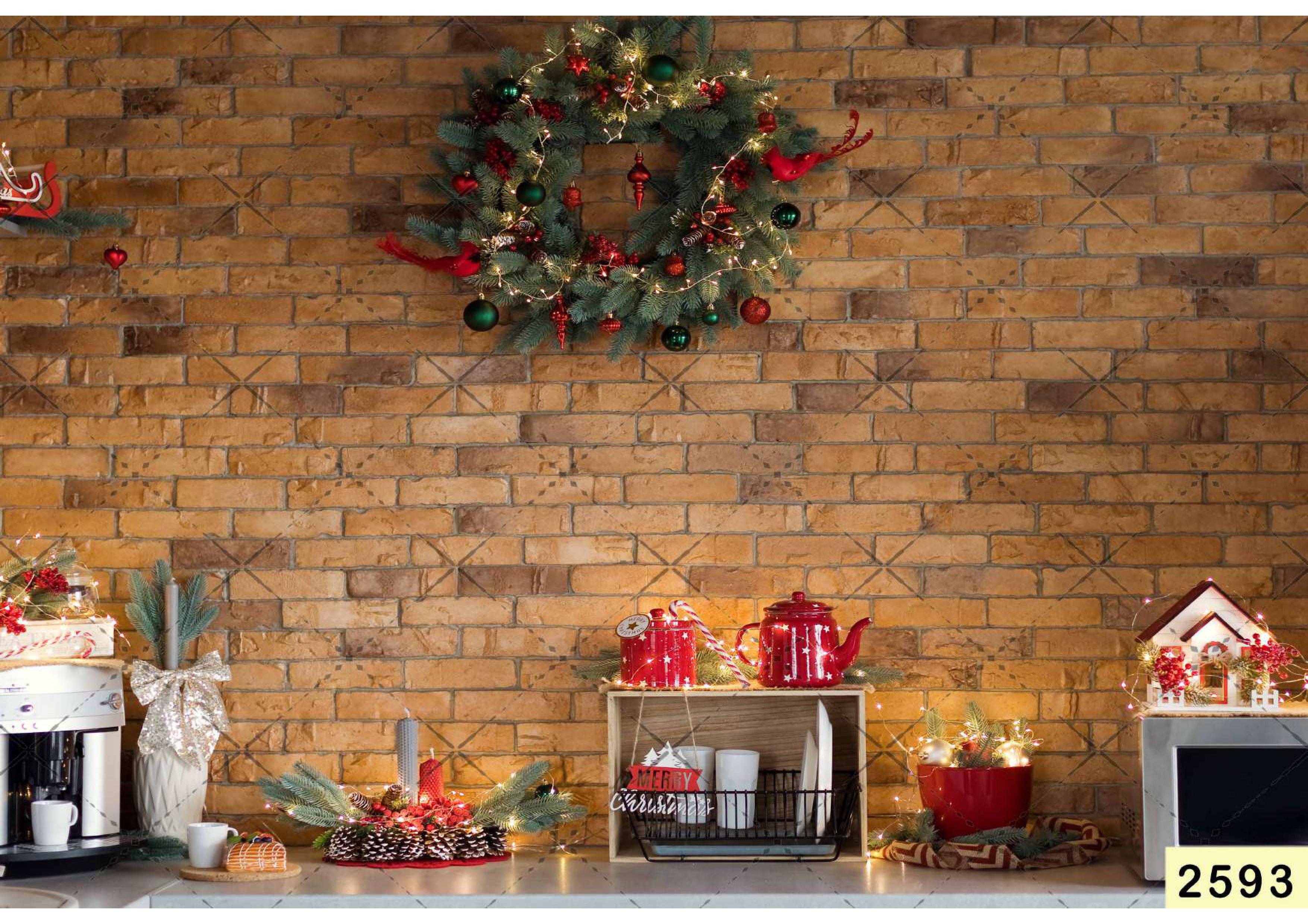 Bricks Décor Christmas babyphotoshoot Backdrop
