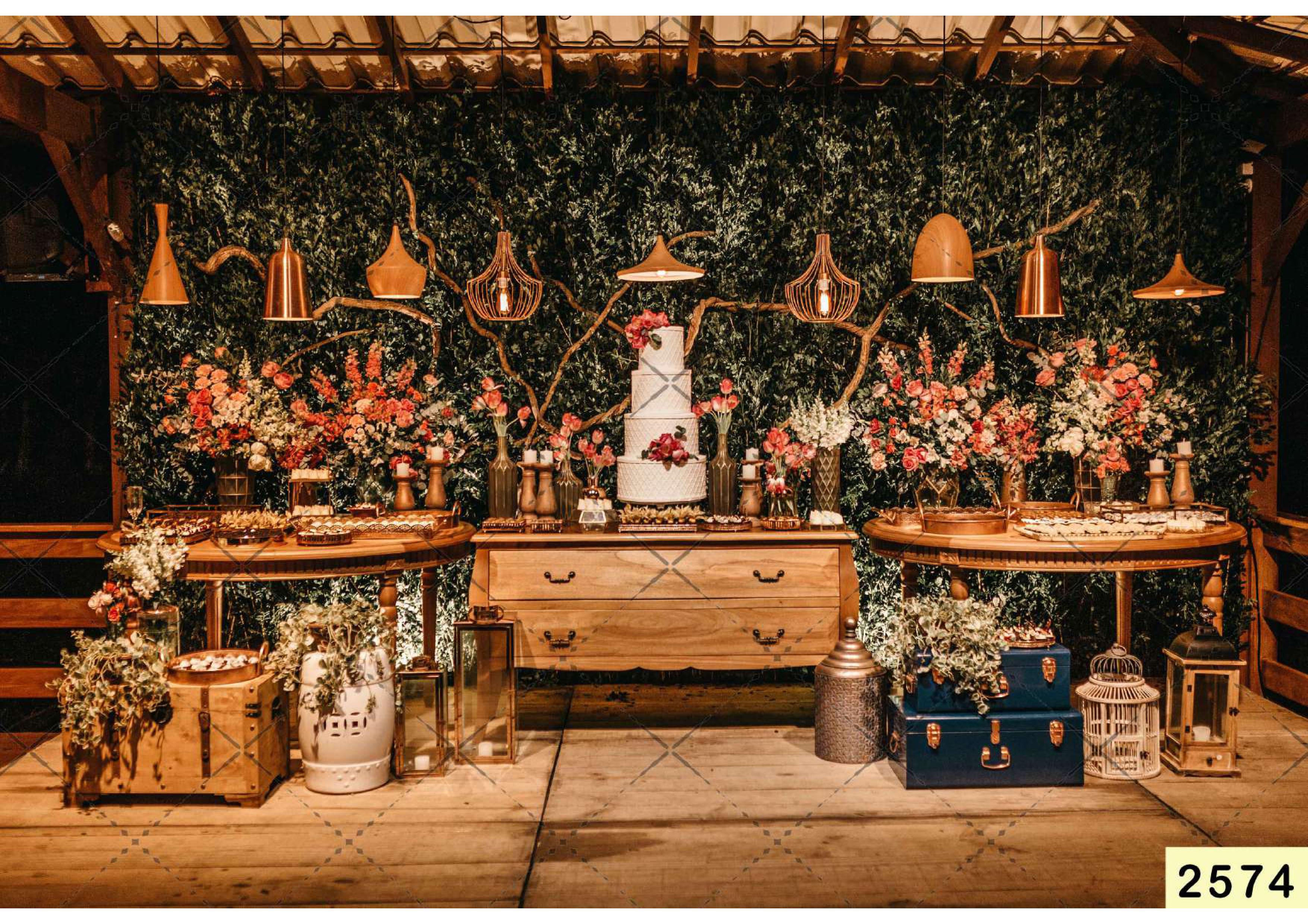 White Cake With Christmas Backdrop