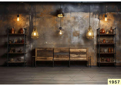 Garden Bench With Lantern babyphotoshoot Backdrop