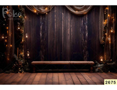 Christmas Santa Bench babyphotoshoot Backdrop