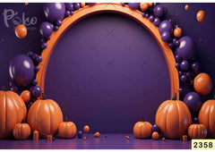 Violet Pumpkin Balloon babyshoot Backdrop