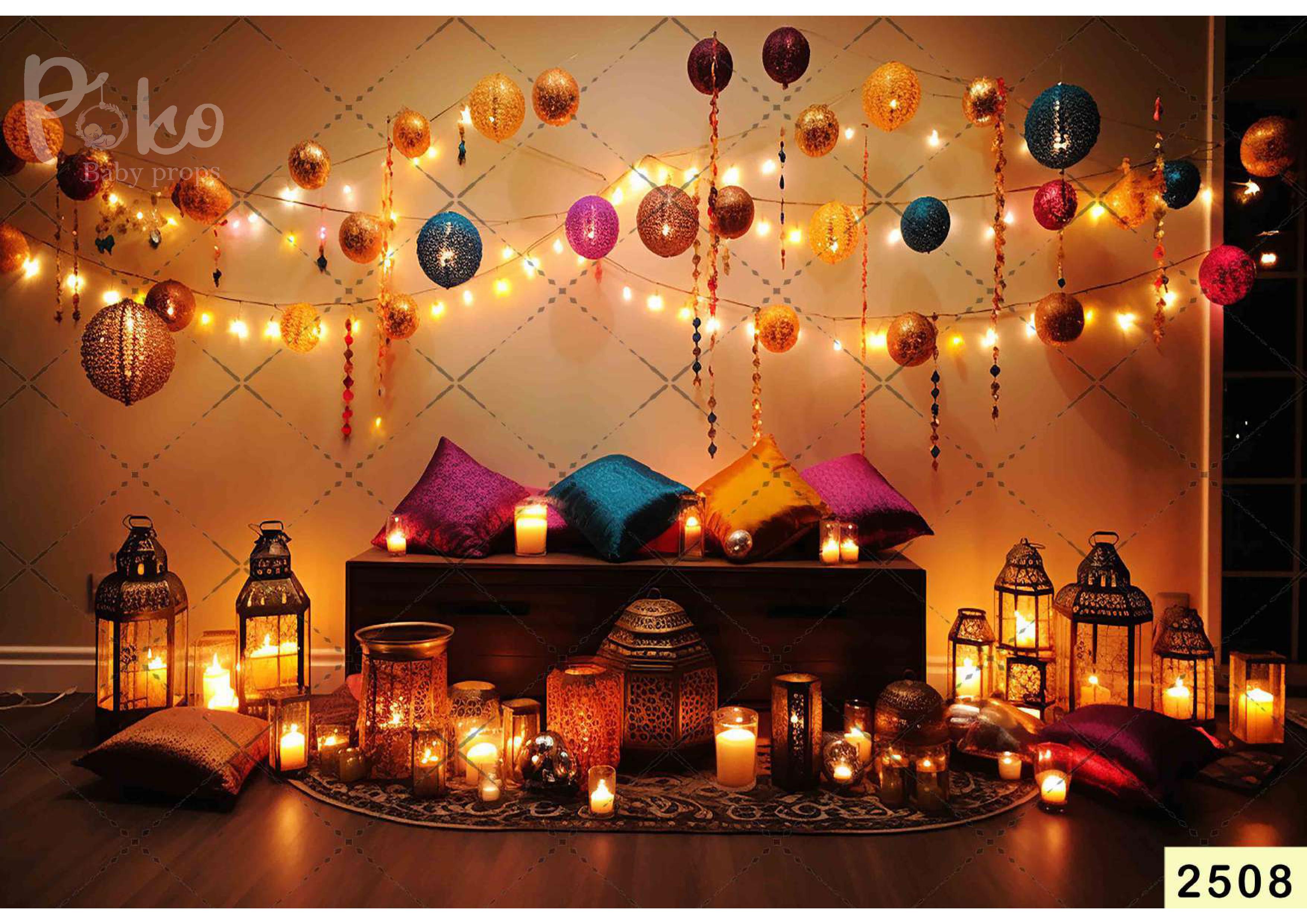 Wall Serial Light Christmas Ball Backdrop-