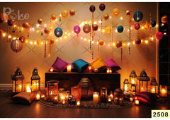 Wall Serial Light Christmas Ball Backdrop-