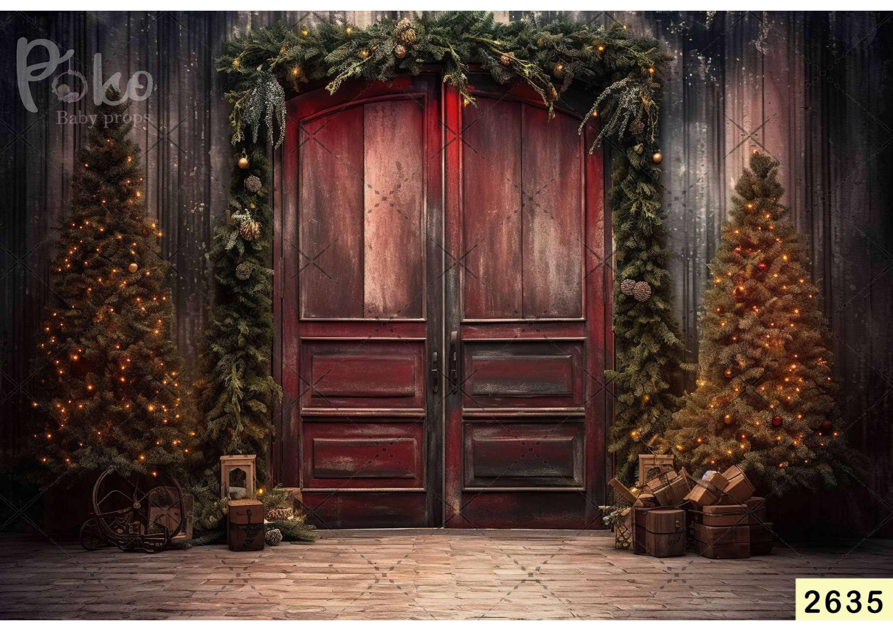 Christmas Door Decoration babyphotoshoot Backdrop