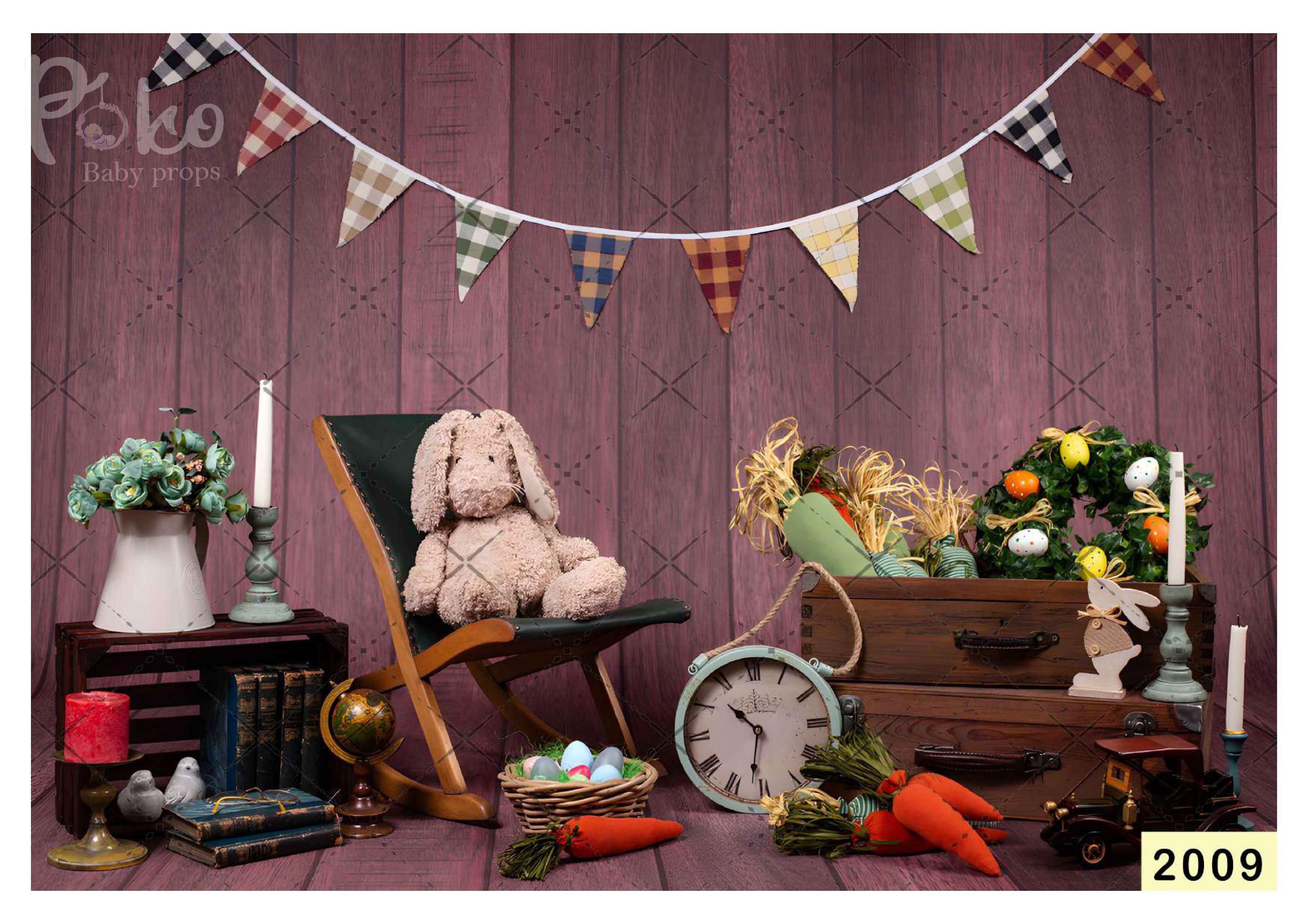 Bunny With Pink babyphotoshoot Backdrop