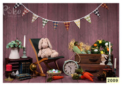 Bunny With Pink babyphotoshoot Backdrop