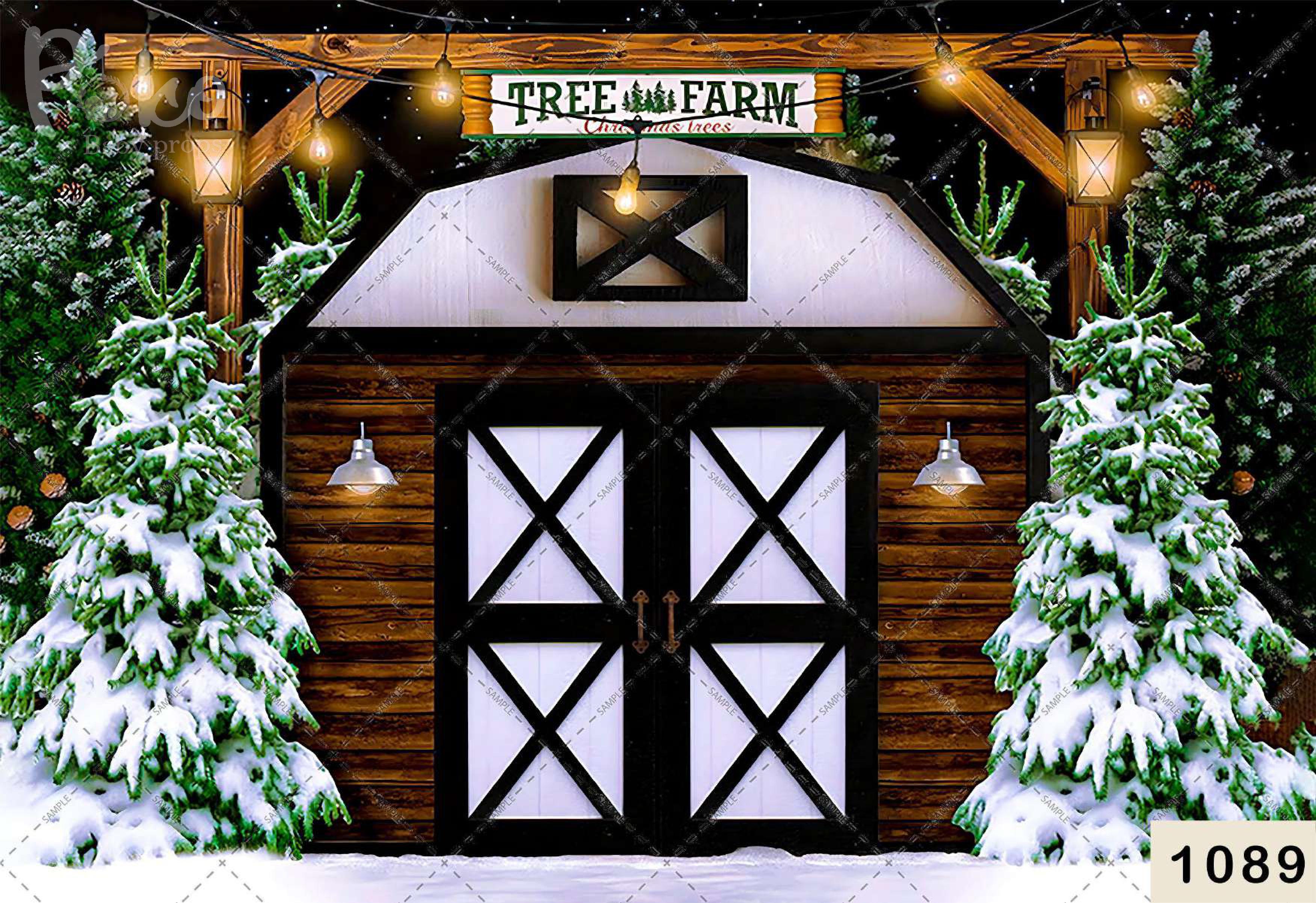 Tree Farm Christmas Backdrop