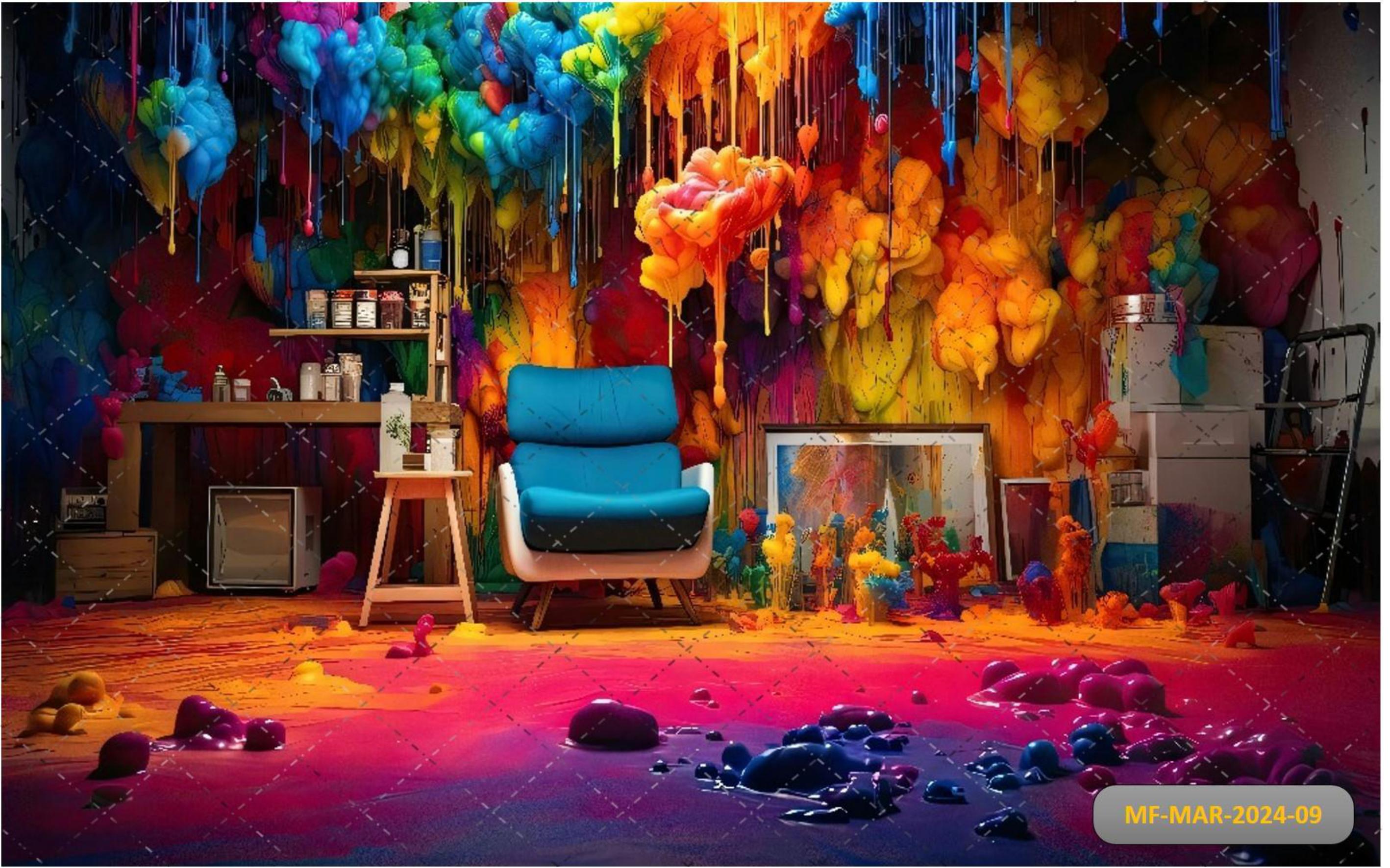 Colourful Blasted painting Room babyphotoshoot Backdrop