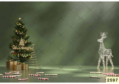 Greenish Christmas Backdrop