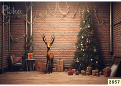 Christmas Deer babyphotoshoot Backdrop