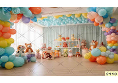 Jungle Toys With Balloon Backdrop