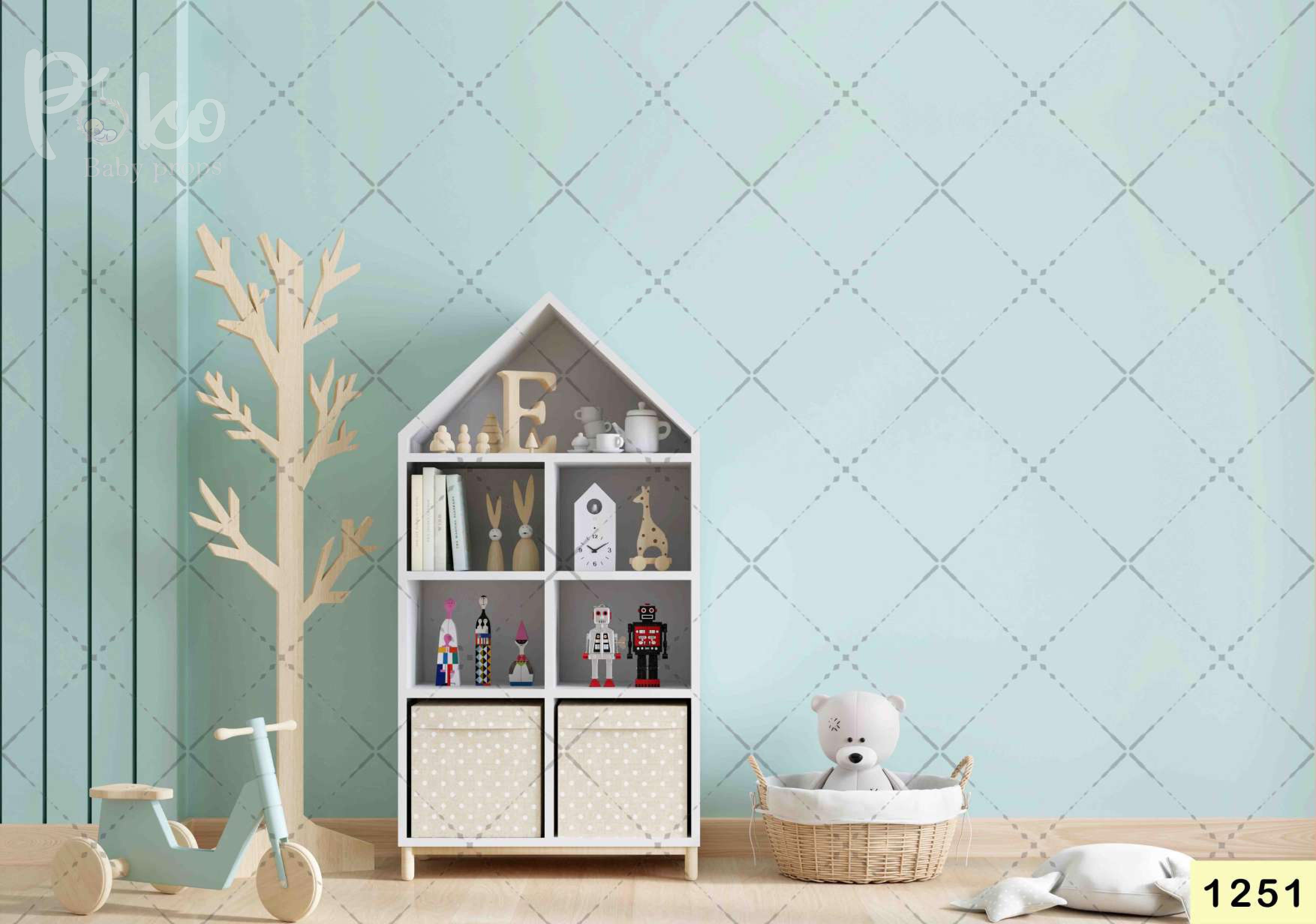 Kids Room With Teddy Backdrop