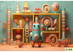Robot With Toys Backdrop