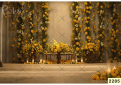 Creeper Yellow Floral Backdrop-Fabric Backdrop