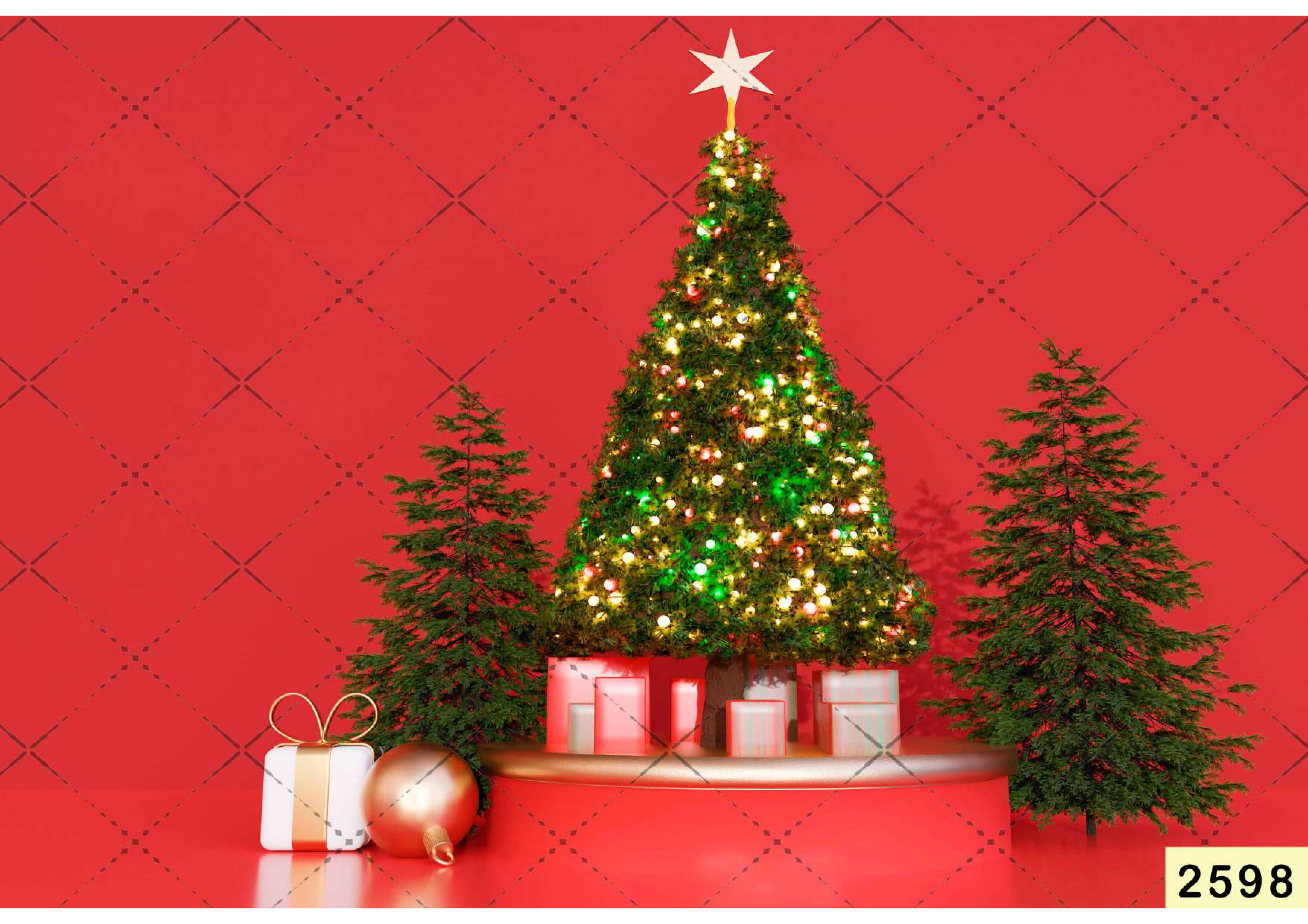 Reddish Christmas Backdrop