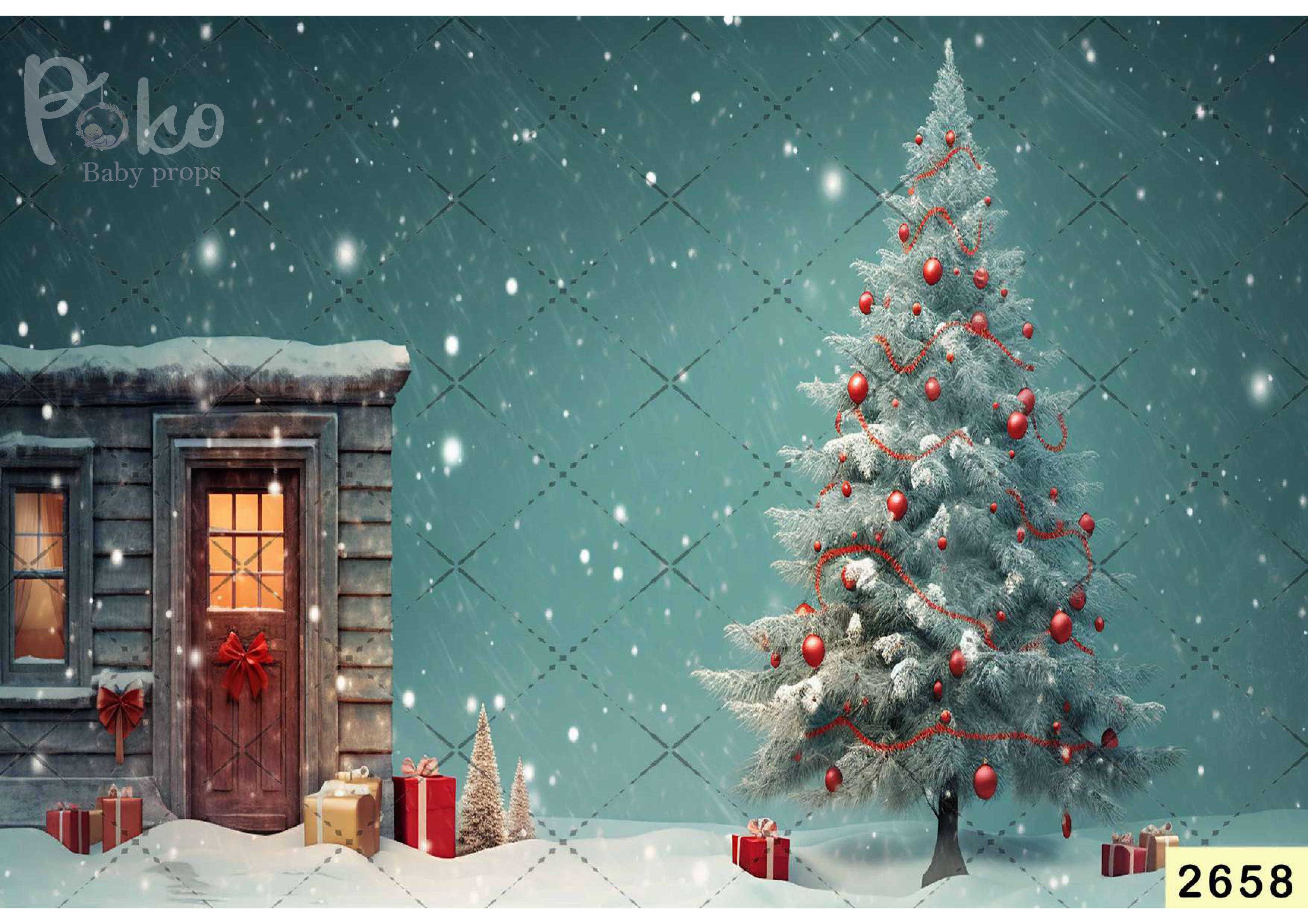 Snowfall Christmas Backdrop